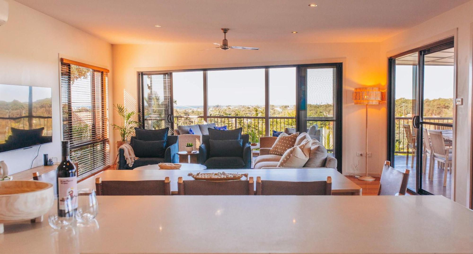 Cheerful Family With Stunning Views